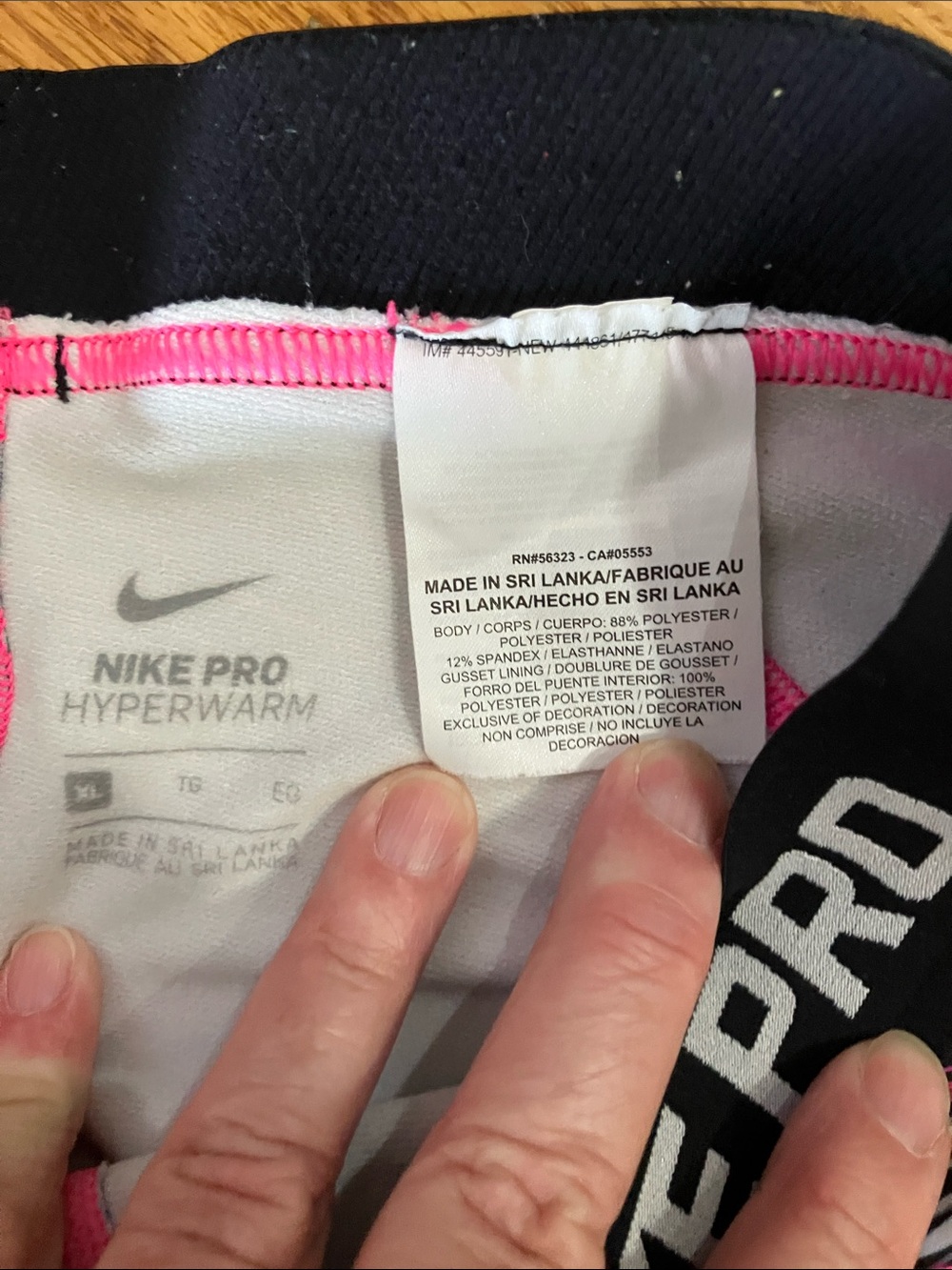 Nike Pro Women’s Black and Pink Pattern Legging and Black Legging Sz XL EUC - Picture 11 of 12